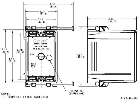 single gang metal cut in box dimensions|electrical cut in box size.